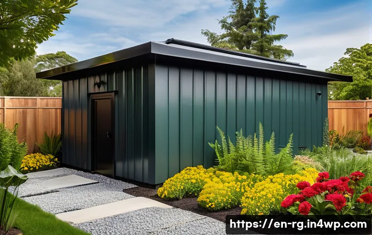 빗물 재활용을 위한 필수 장비 - **Prompt 1: Modern Residential Rainwater Harvesting System**
"A wide-angle, realistic photograph...