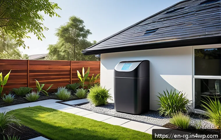 주택 빗물 재활용의 법적 규제 변화 - A modern residential backyard featuring a sleek rainwater harvesting system with a large, neatly ins...